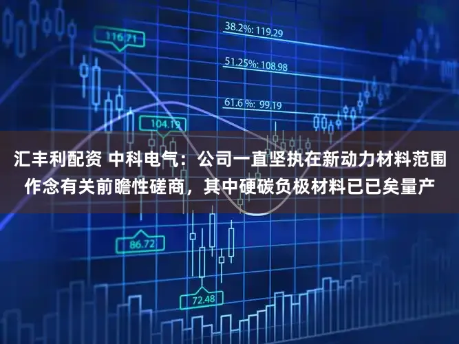 汇丰利配资 中科电气:公司一直坚执在新动力材料范围作念有关前瞻性磋商,其中硬碳负极材料已已矣量产